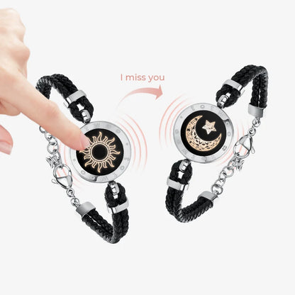 Sun & Moon Touch Bracelets (Braided Sun+Snake Chain Moon)