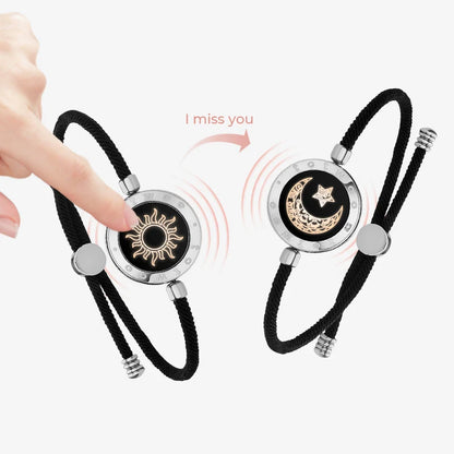 Sun & Moon Touch Bracelets with Milan Rope (Black+Black)