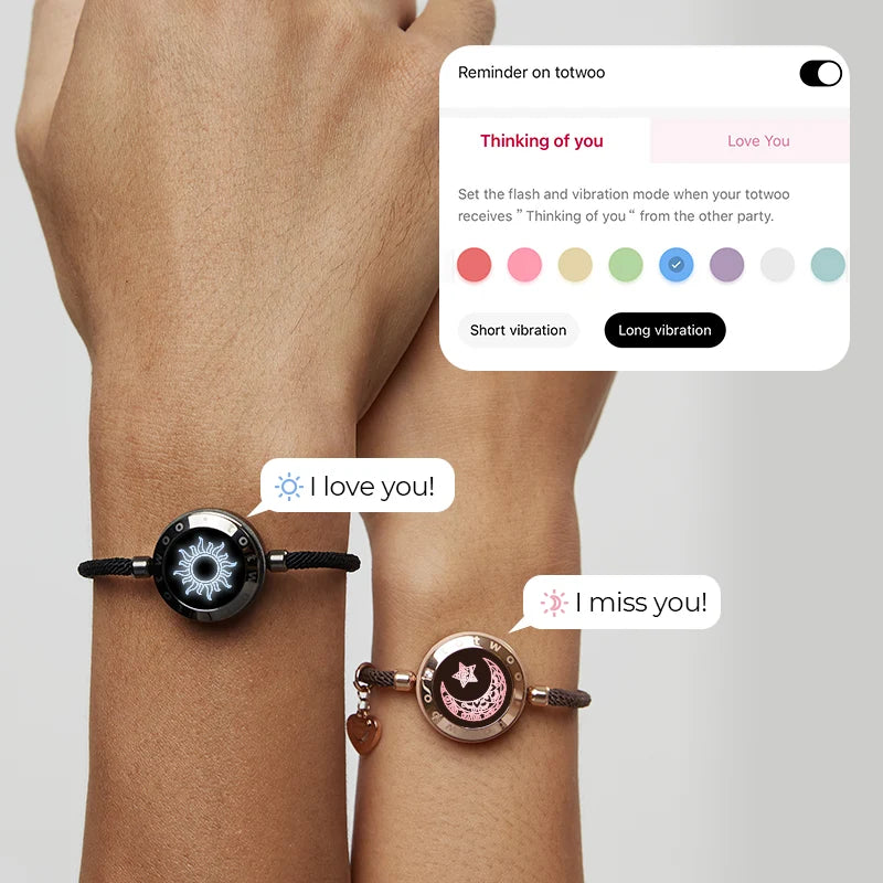 Sun & Moon Touch Bracelets with Milan Rope (Black+Brown)