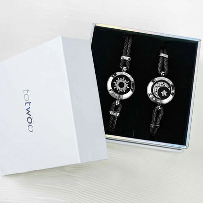Sun & Moon Touch Bracelets (Braided Sun+Snake Chain Moon)